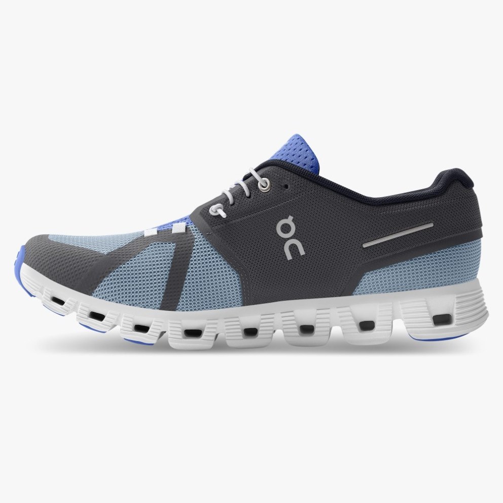 Men's On Cloud 5 Push Sneakers Black / Blue | NZ-94715