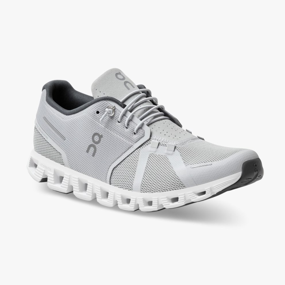 Men's On Cloud 5 Sneakers Light Grey | NZ-41375