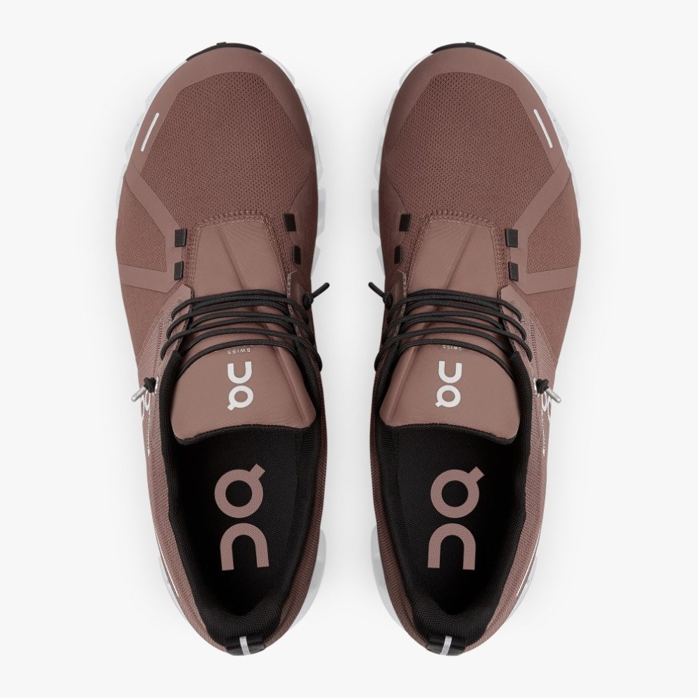 Men's On Cloud 5 Waterproof Sneakers Brown | NZ-21398