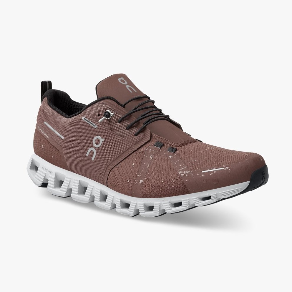 Men's On Cloud 5 Waterproof Sneakers Brown | NZ-21398