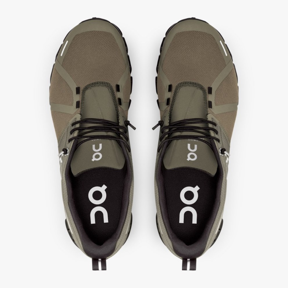 Men's On Cloud 5 Waterproof Sneakers Olive | NZ-30271