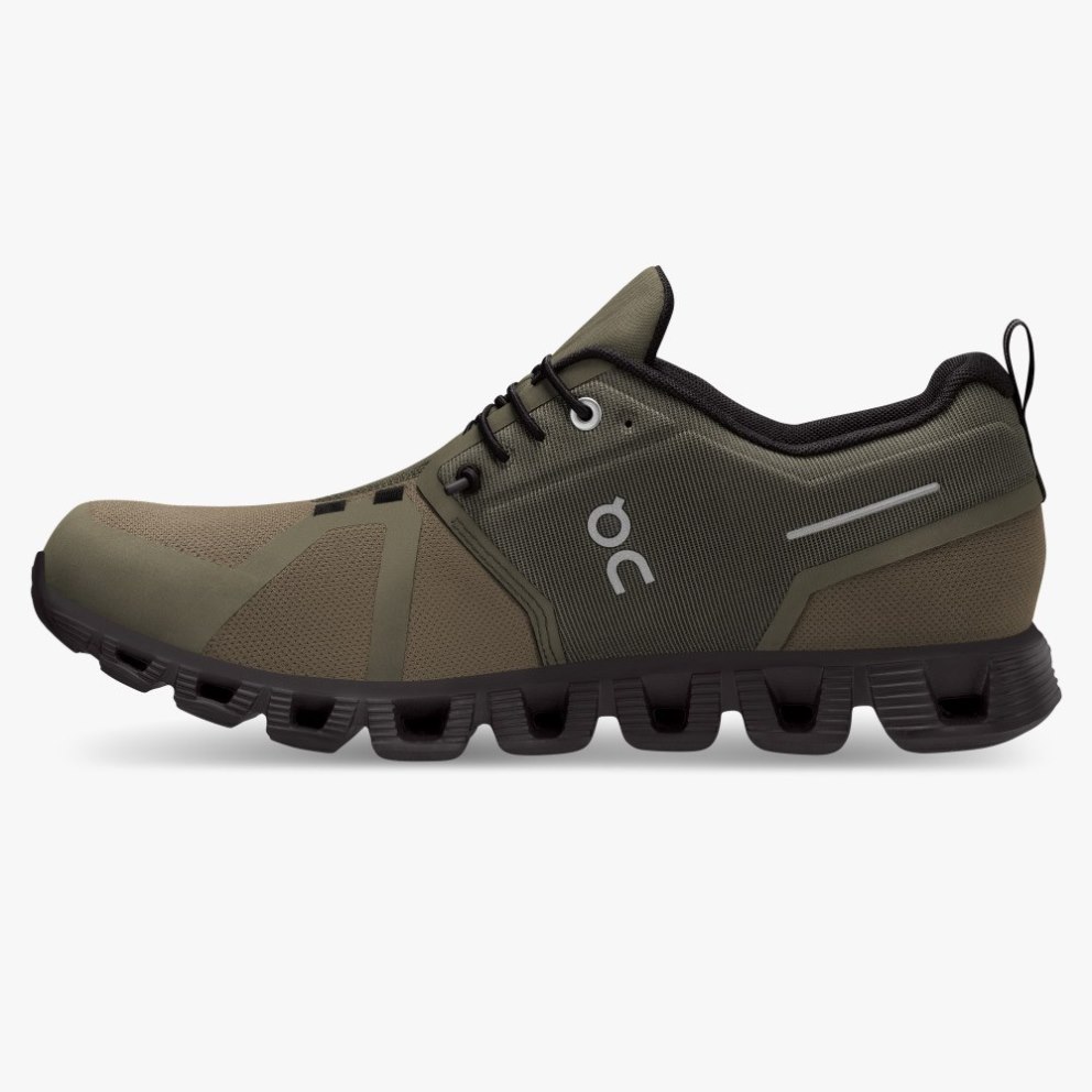 Men's On Cloud 5 Waterproof Sneakers Olive | NZ-30271