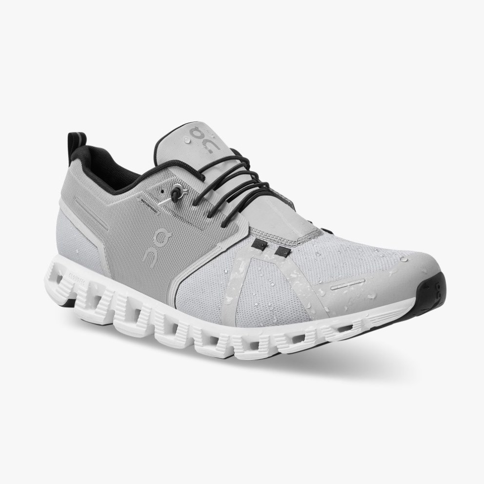 Men's On Cloud 5 Waterproof Sneakers Light Grey | NZ-58104