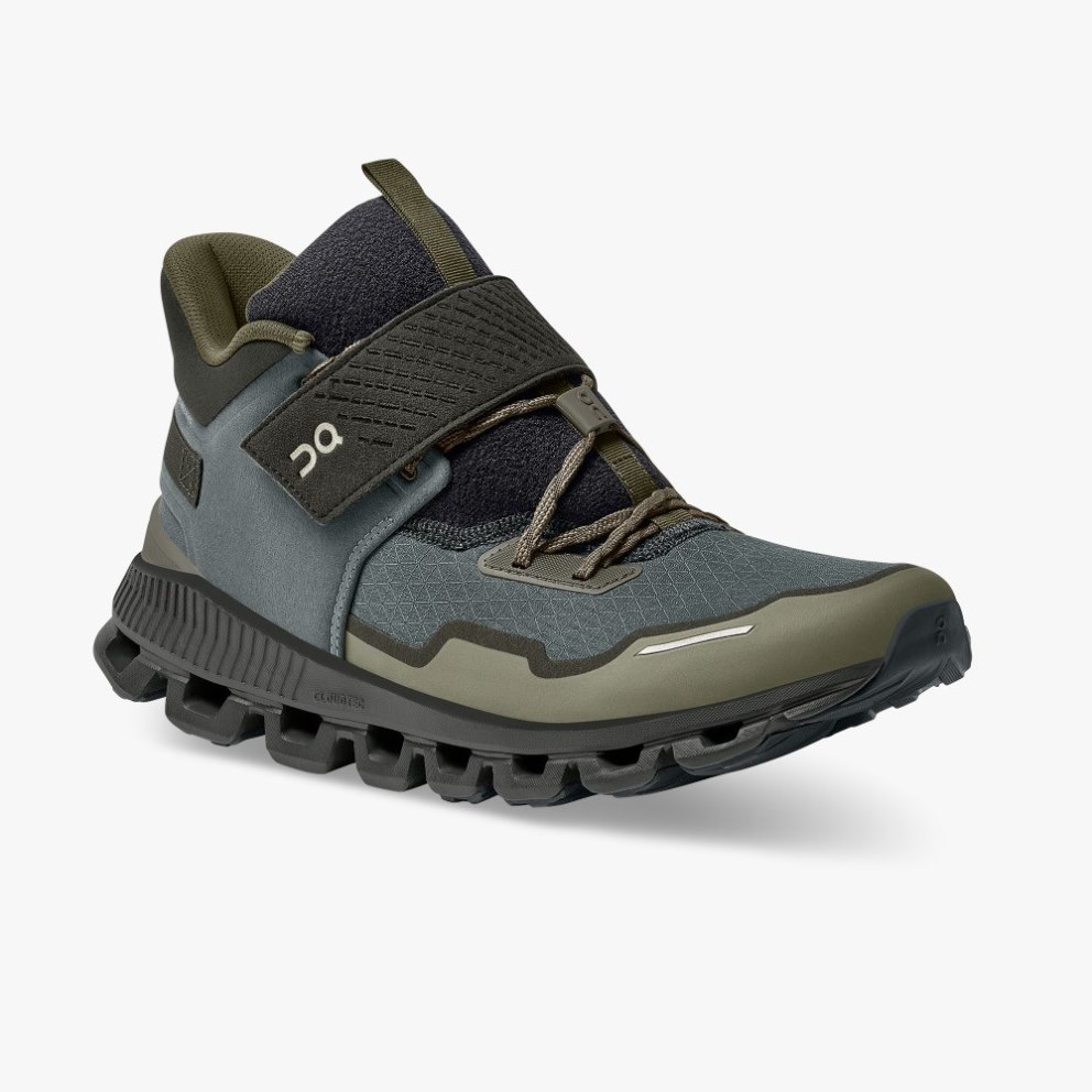 Men's On Cloud Hi Edge Defy Sneakers Olive / Grey | NZ-56048