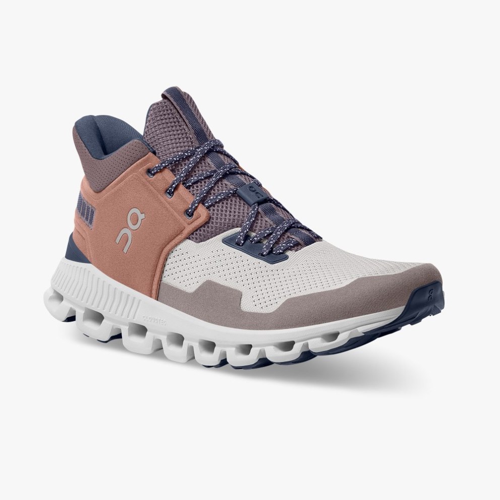 Men's On Cloud Hi Edge Sneakers Brown / Grey | NZ-28657