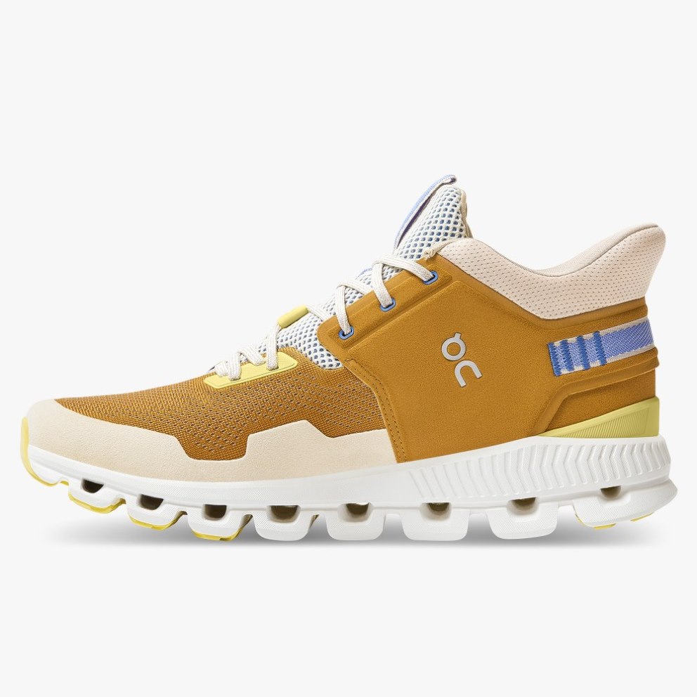 Men's On Cloud Hi Edge Sneakers Mustard | NZ-16420