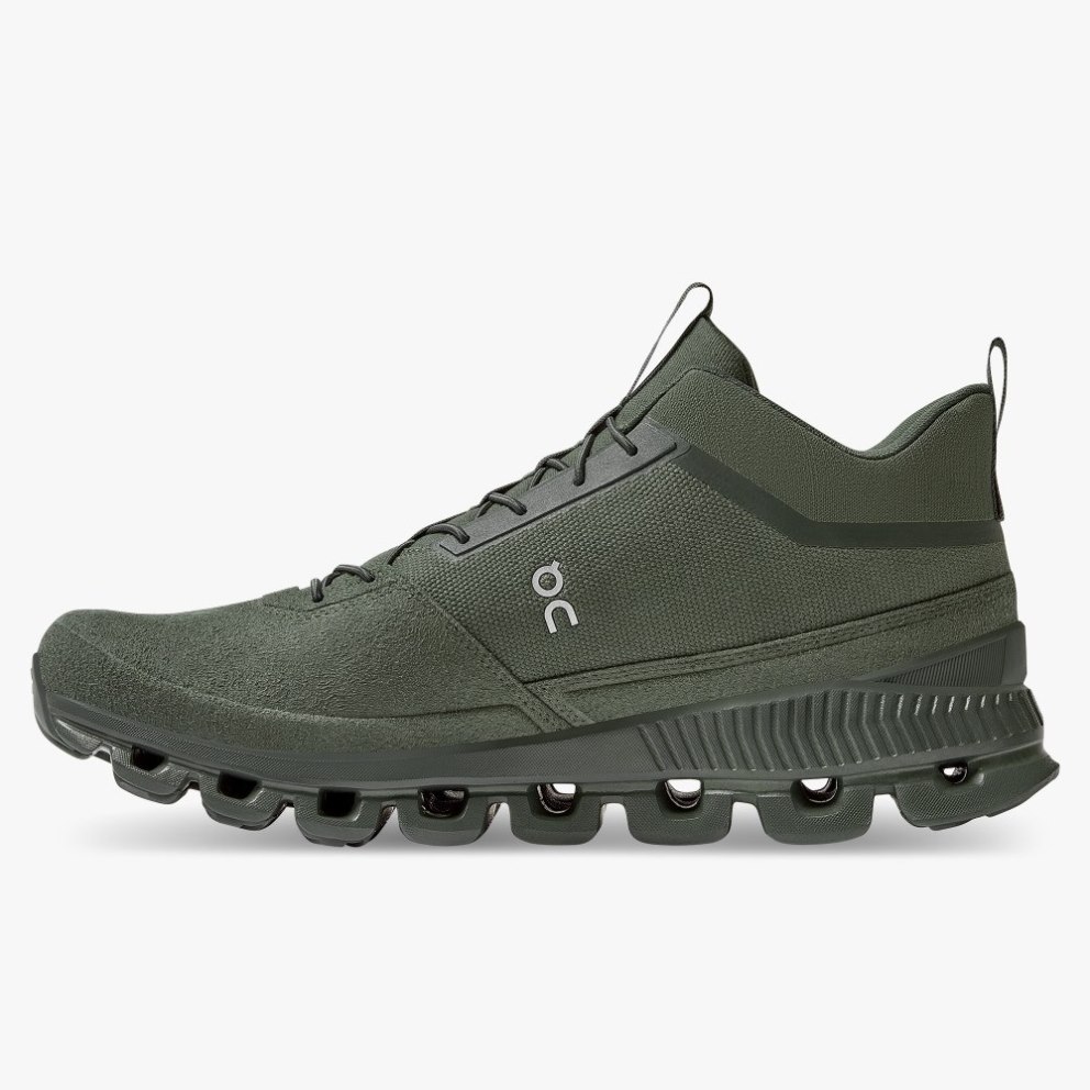 Men's On Cloud Hi Sneakers Olive | NZ-32560