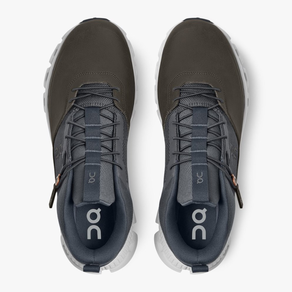 Men's On Cloud Hi Waterproof Sneakers Chocolate / Navy | NZ-08274