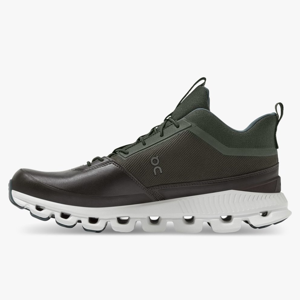 Men's On Cloud Hi Waterproof Sneakers Black / Olive | NZ-18790