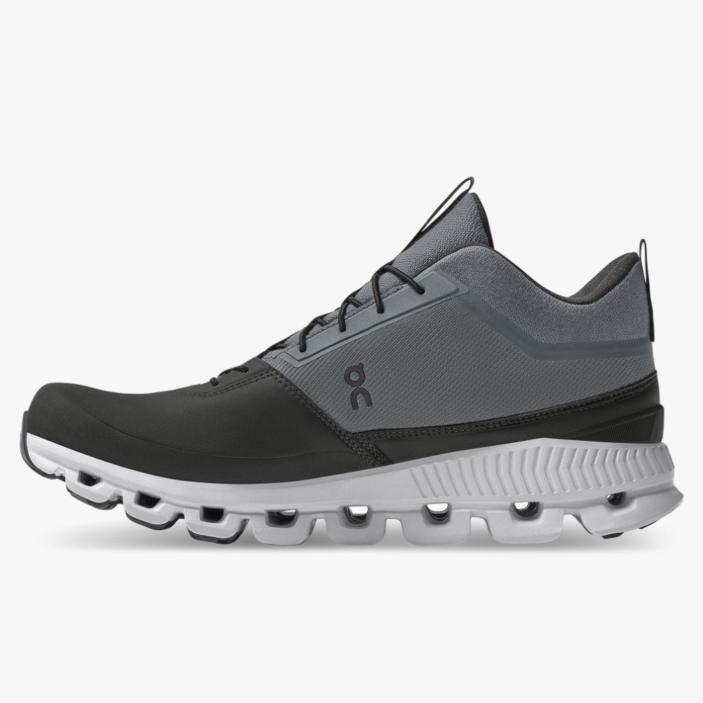 Men's On Cloud Hi Waterproof Sneakers Black / Grey | NZ-93062