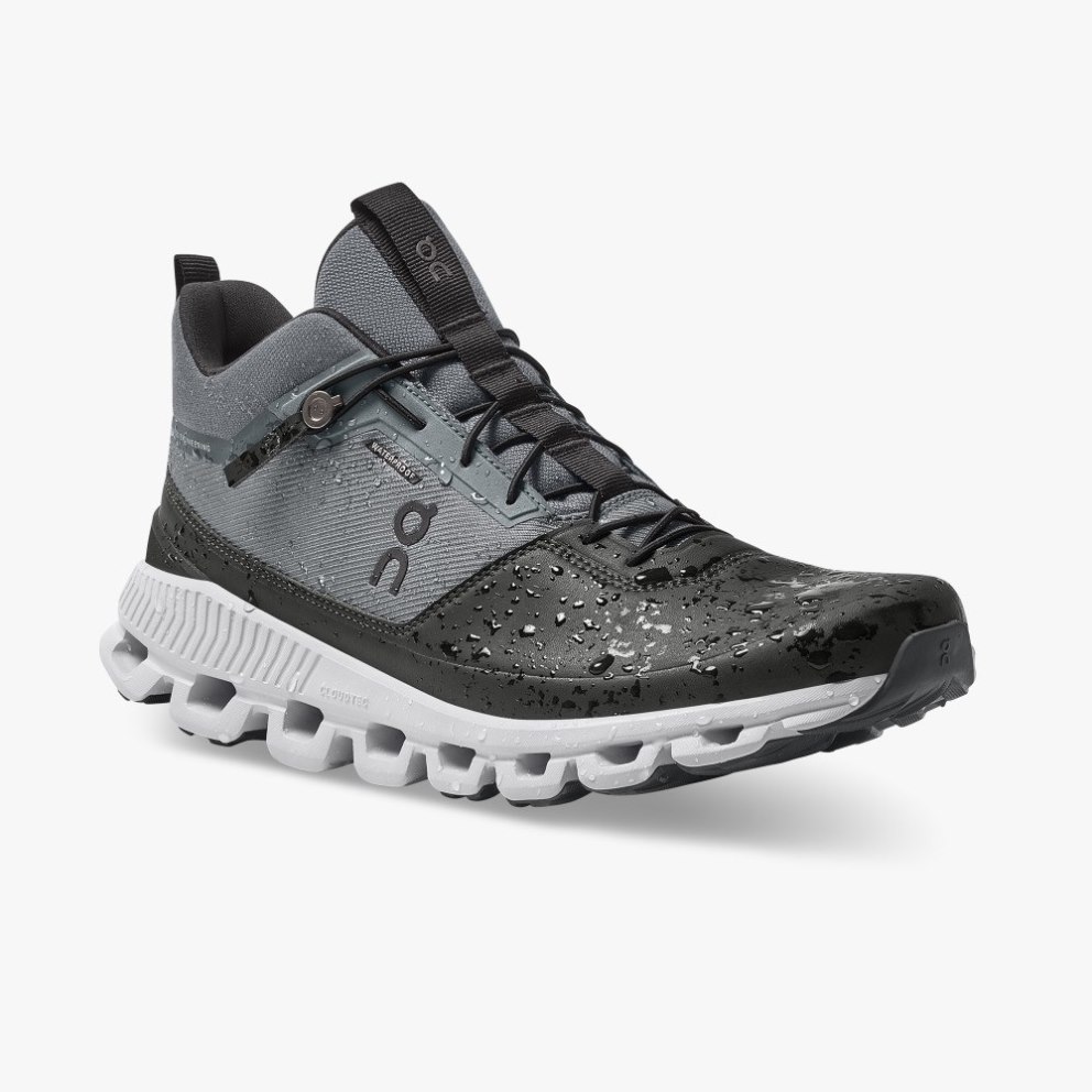 Men's On Cloud Hi Waterproof Sneakers Black / Grey | NZ-93062