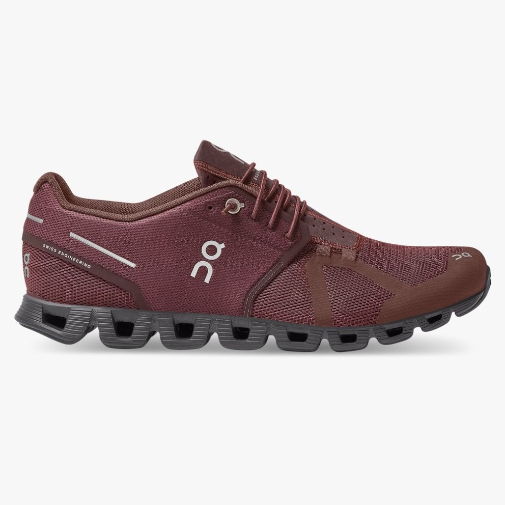 Men\'s On Cloud Monochrome Sneakers Burgundy | NZ-29178