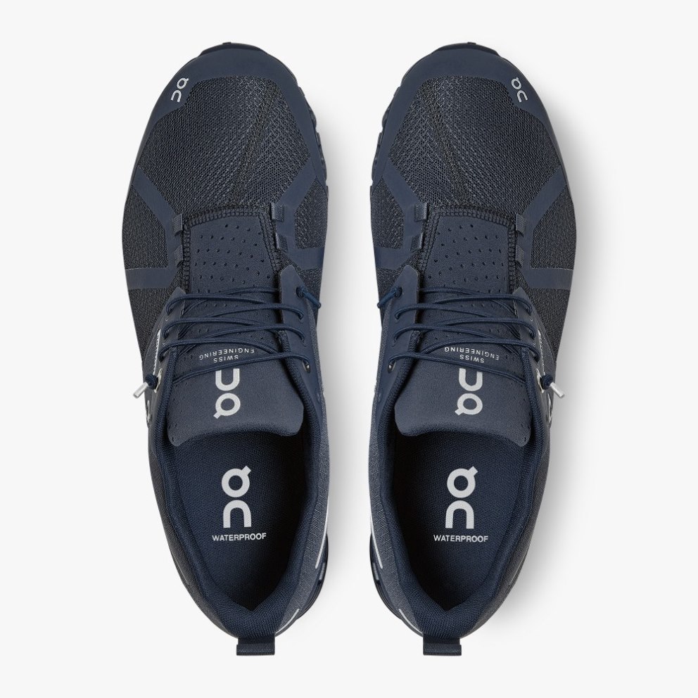 Men's On Cloud Waterproof Sneakers Navy | NZ-06951