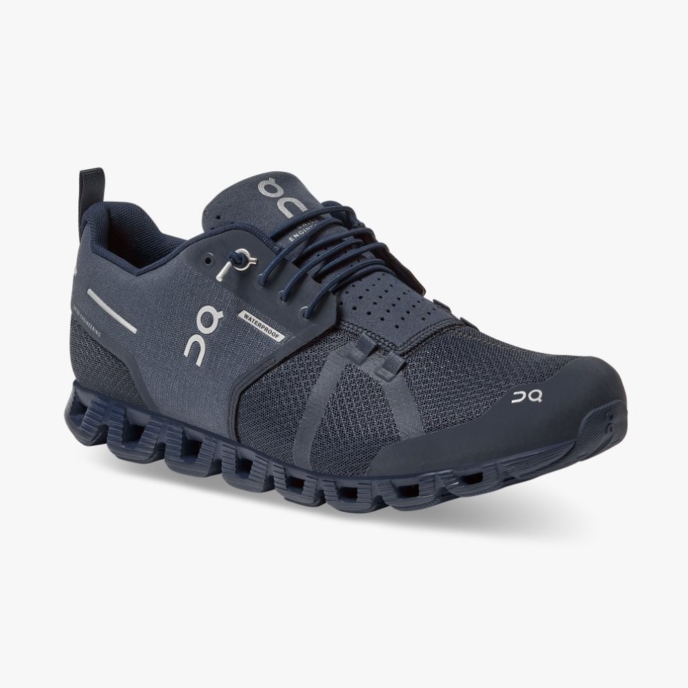 Men's On Cloud Waterproof Sneakers Navy | NZ-06951