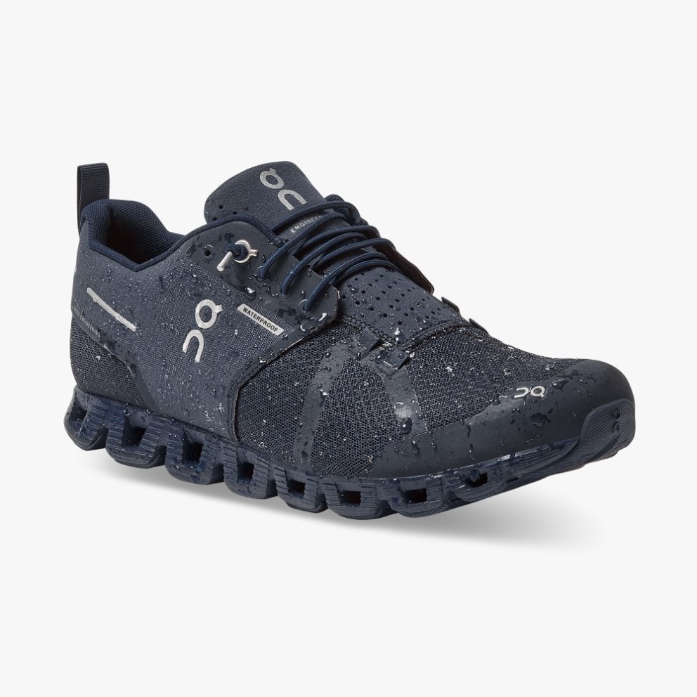 Men's On Cloud Waterproof Sneakers Navy | NZ-06951