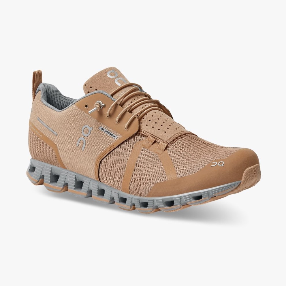 Men's On Cloud Waterproof Sneakers Brown | NZ-12986