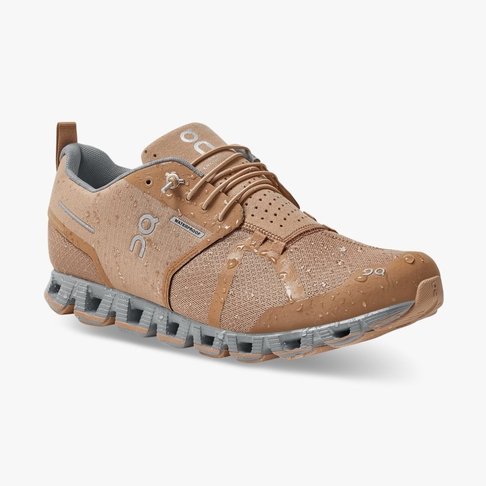 Men's On Cloud Waterproof Sneakers Brown | NZ-12986