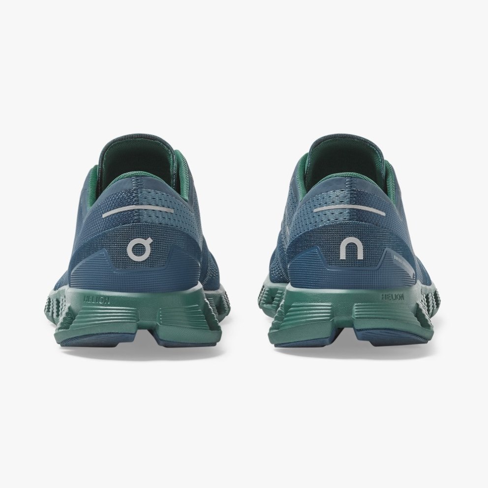 Men's On Cloud X Training Shoes Navy / Green | NZ-03547