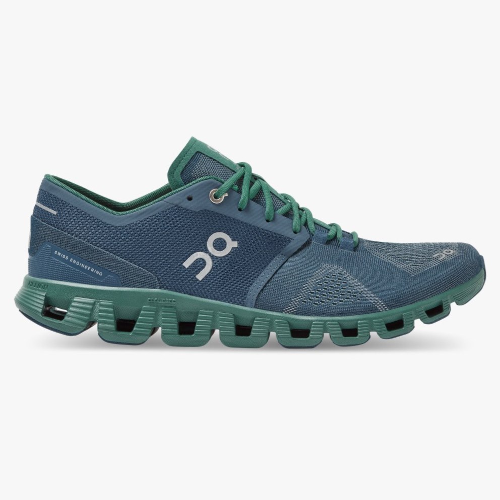 Men\'s On Cloud X Training Shoes Navy / Green | NZ-03547