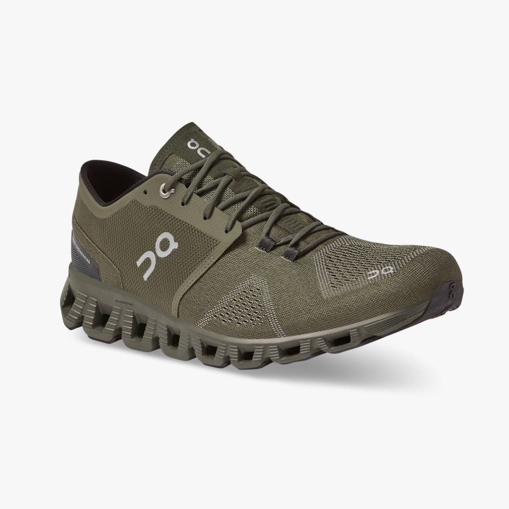 Men's On Cloud X Training Shoes Olive | NZ-80197