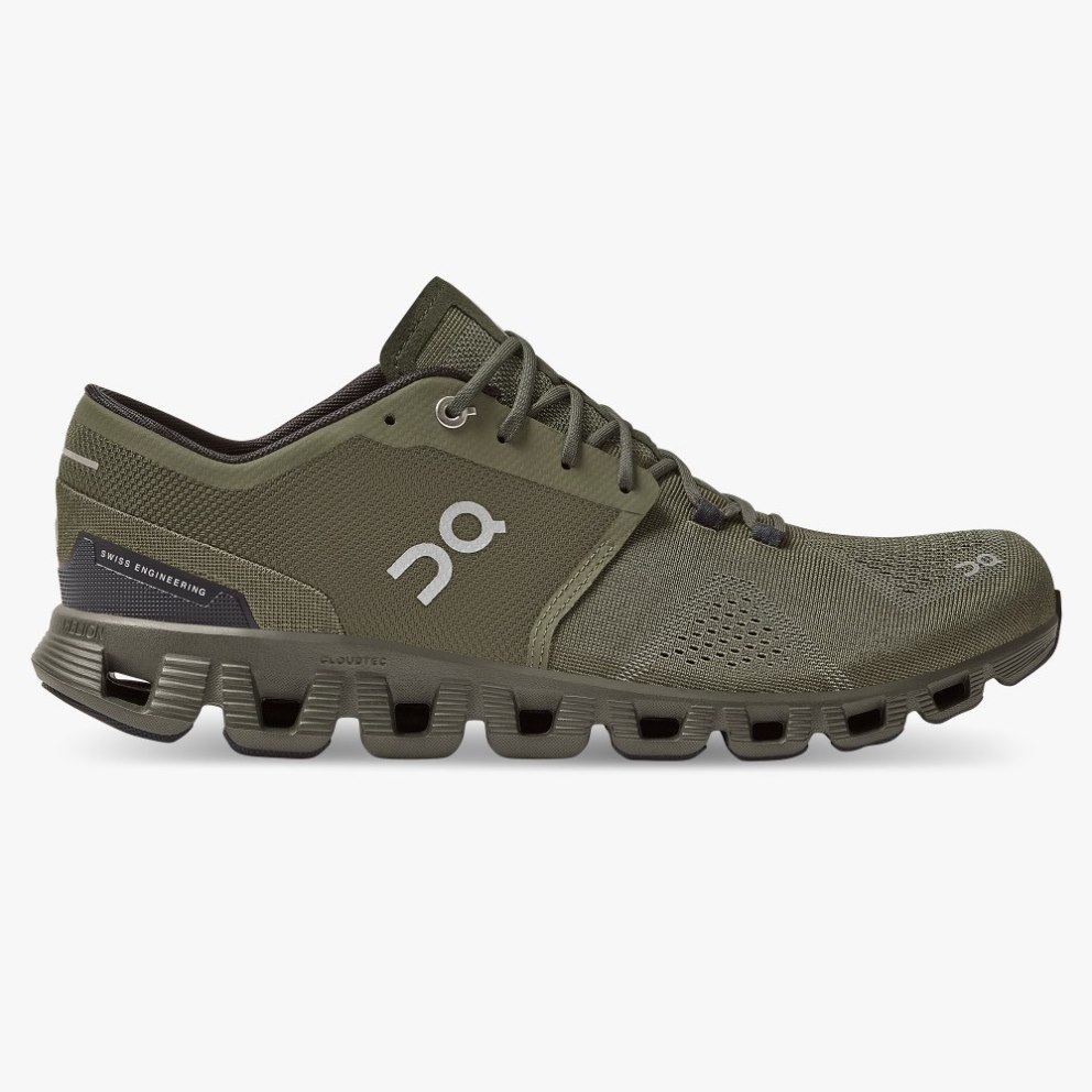 Men\'s On Cloud X Training Shoes Olive | NZ-80197