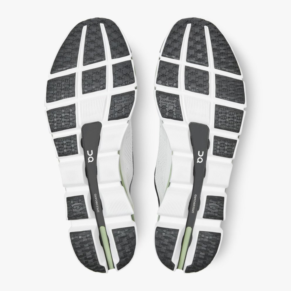 Men's On Cloudboom Running Shoes White / Mint | NZ-90715