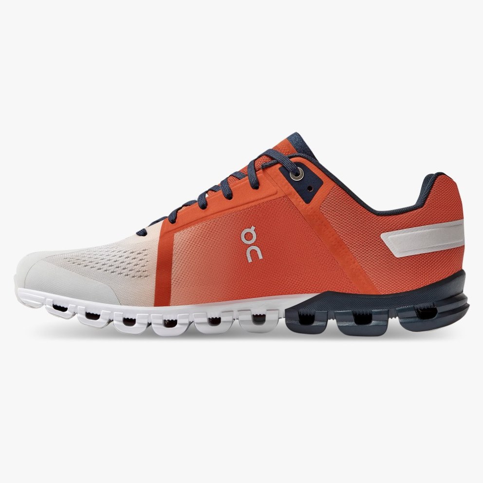 Men's On Cloudflow Running Shoes Red / White | NZ-60513