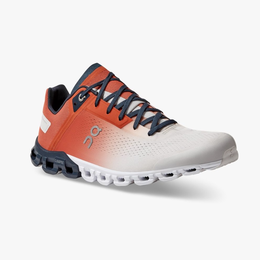 Men's On Cloudflow Running Shoes Red / White | NZ-60513