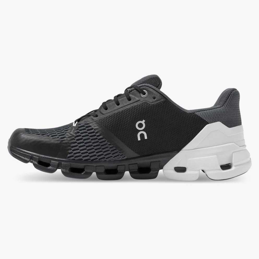 Men's On Cloudflyer Running Shoes Black / White | NZ-05849