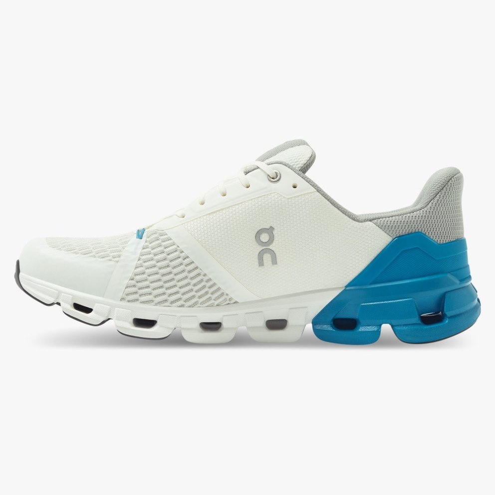 Men's On Cloudflyer Running Shoes White / Blue | NZ-97163