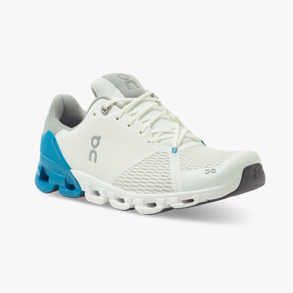 Men's On Cloudflyer Running Shoes White / Blue | NZ-97163