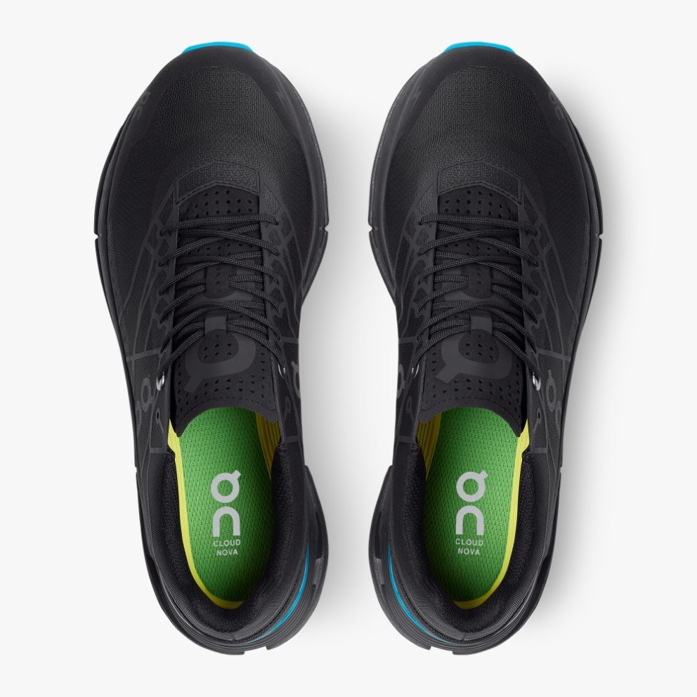 Men's On Cloudnova Z5 Sneakers Black / Turquoise | NZ-21948