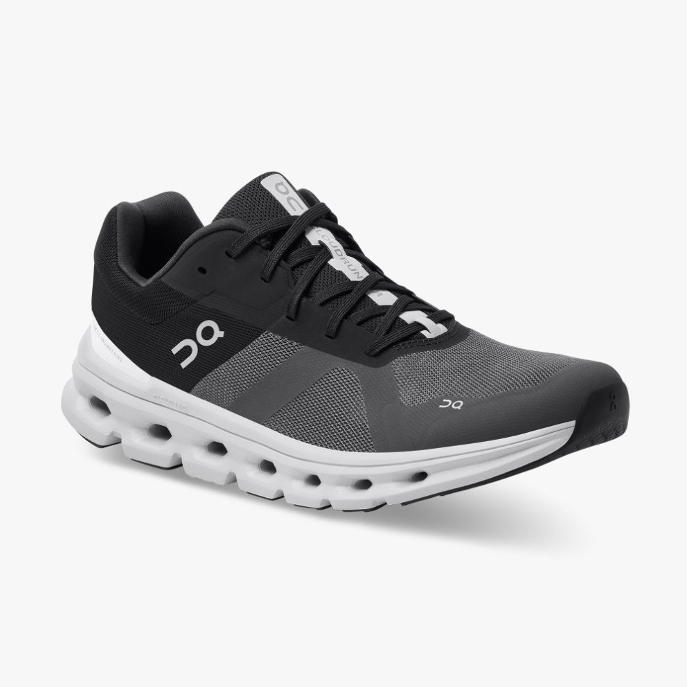 Men's On Cloudrunner Running Shoes Black | NZ-68741