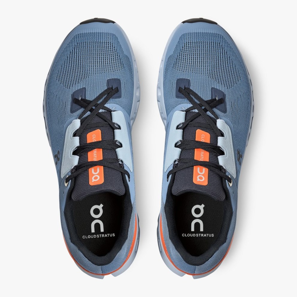 Men's On Cloudstratus Running Shoes Blue | NZ-32146