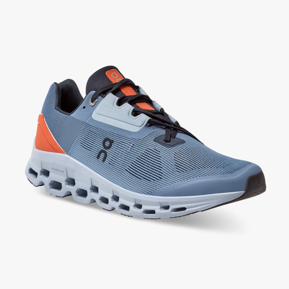 Men's On Cloudstratus Running Shoes Blue | NZ-32146