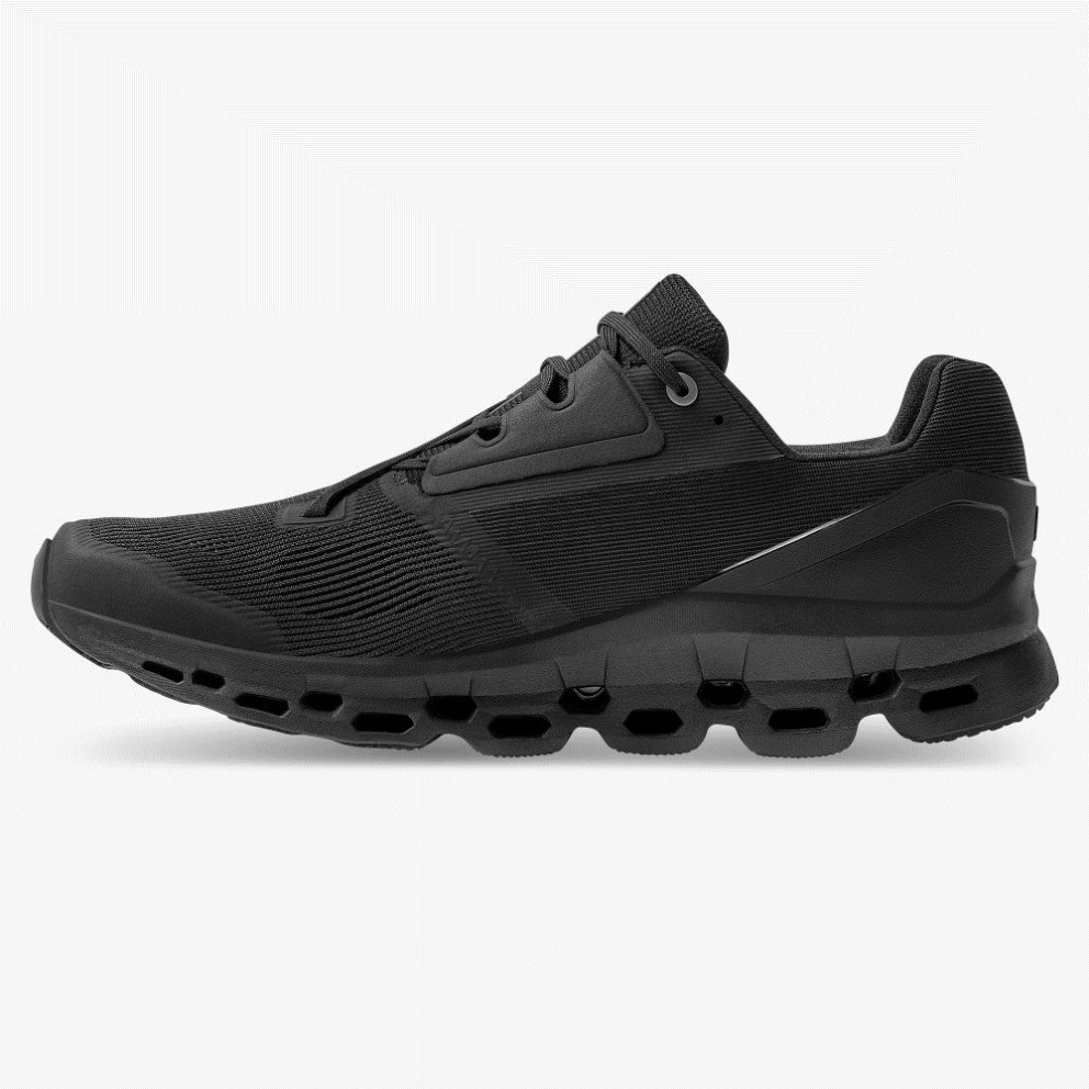 Men's On Cloudstratus Running Shoes Black | NZ-38716