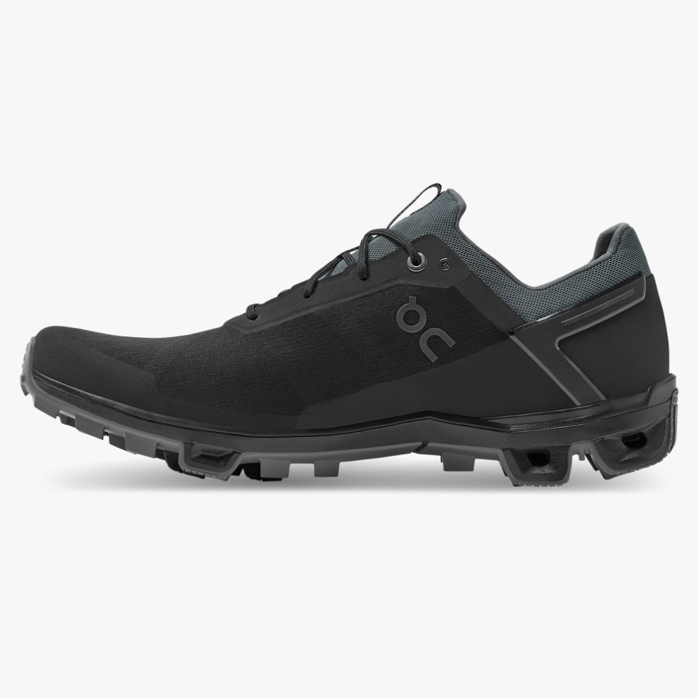 Men's On Cloudventure Peak Hiking Shoes Black | NZ-48039