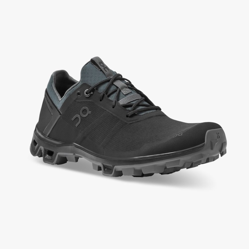 Men's On Cloudventure Peak Hiking Shoes Black | NZ-48039