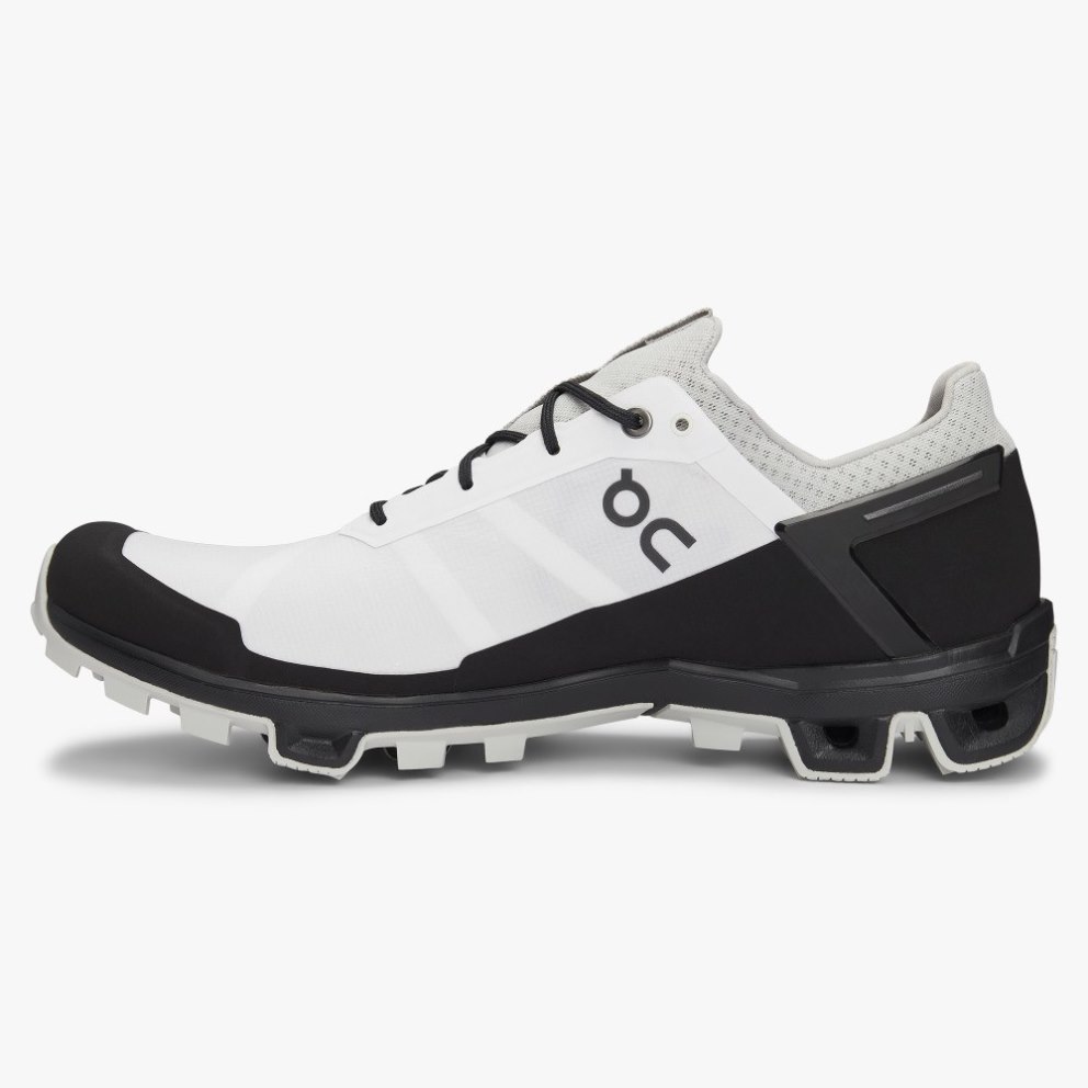 Men's On Cloudventure Peak Hiking Shoes White / Black | NZ-57836