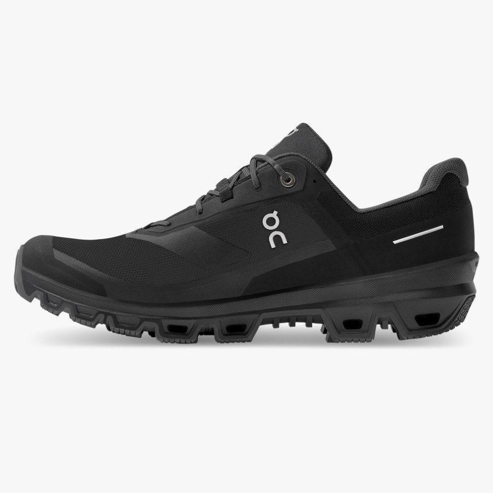 Men's On Cloudventure Waterproof Hiking Shoes Black | NZ-92680