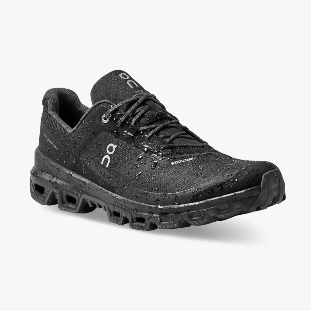 Men's On Cloudventure Waterproof Hiking Shoes Black | NZ-92680