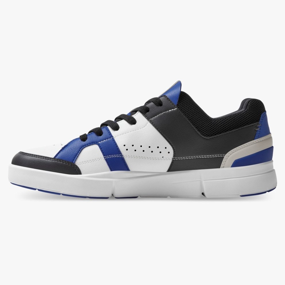 Men's On Cloud THE ROGER Clubhouse Sneakers White / Blue / Black | NZ-68914