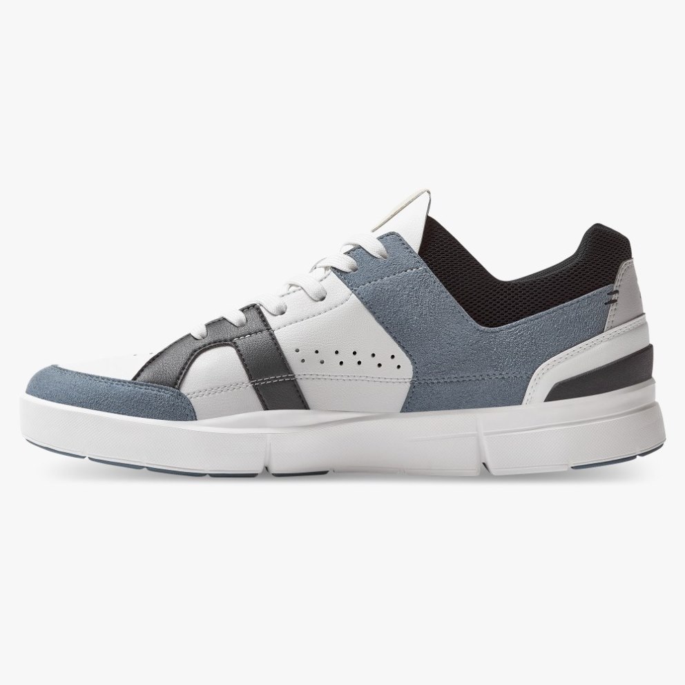 Men's On Cloud THE ROGER Clubhouse Sneakers White / Blue / Black | NZ-74623