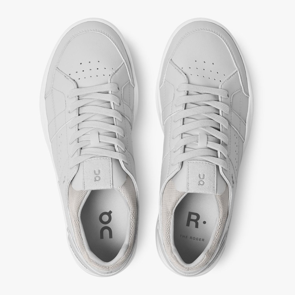 Men's On Cloud THE ROGER Clubhouse Sneakers Light Grey | NZ-81956