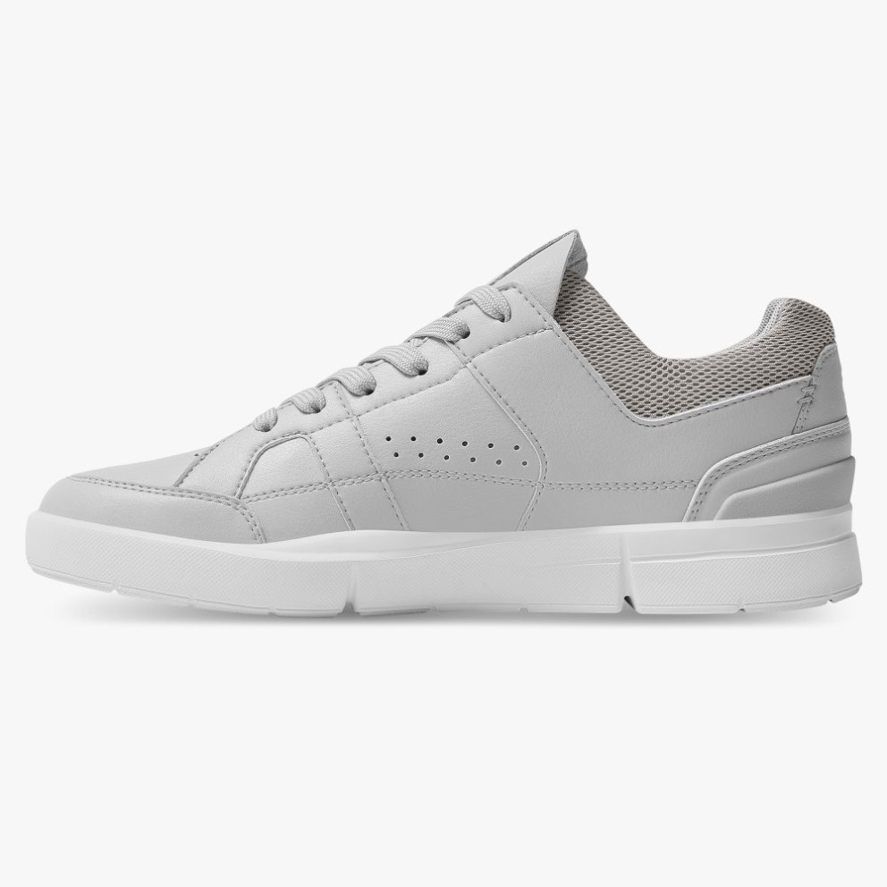 Men's On Cloud THE ROGER Clubhouse Sneakers Light Grey | NZ-81956