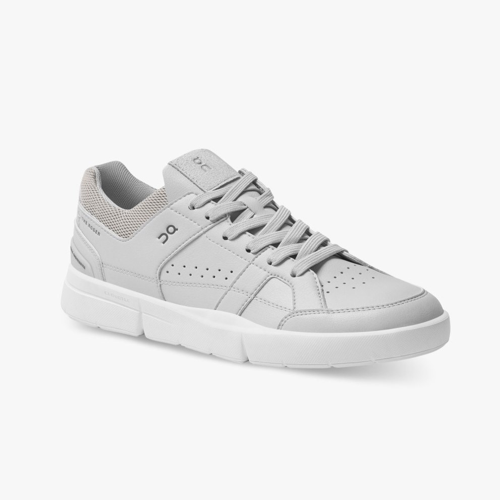 Men's On Cloud THE ROGER Clubhouse Sneakers Light Grey | NZ-81956