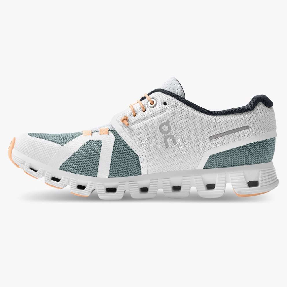 Women's On Cloud 5 Push Sneakers White / Green | NZ-17069