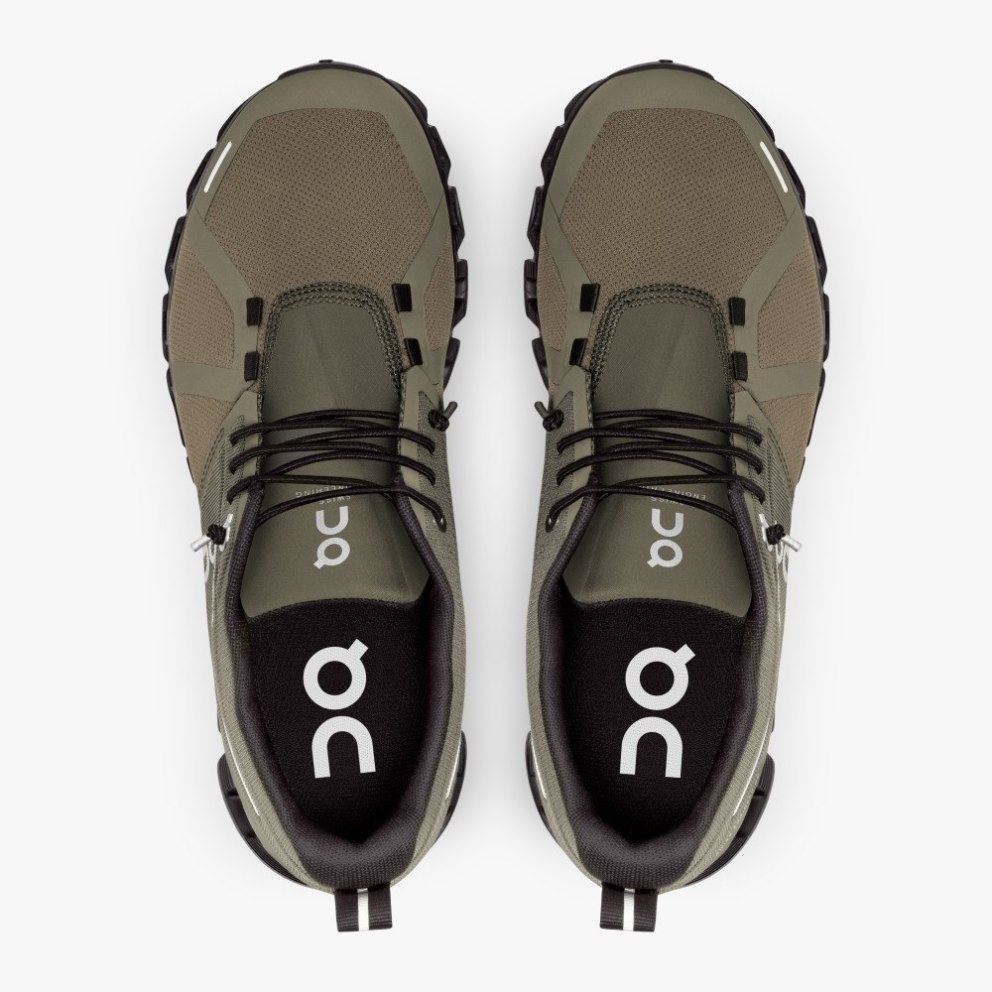 Women's On Cloud 5 Waterproof Sneakers Olive | NZ-13760