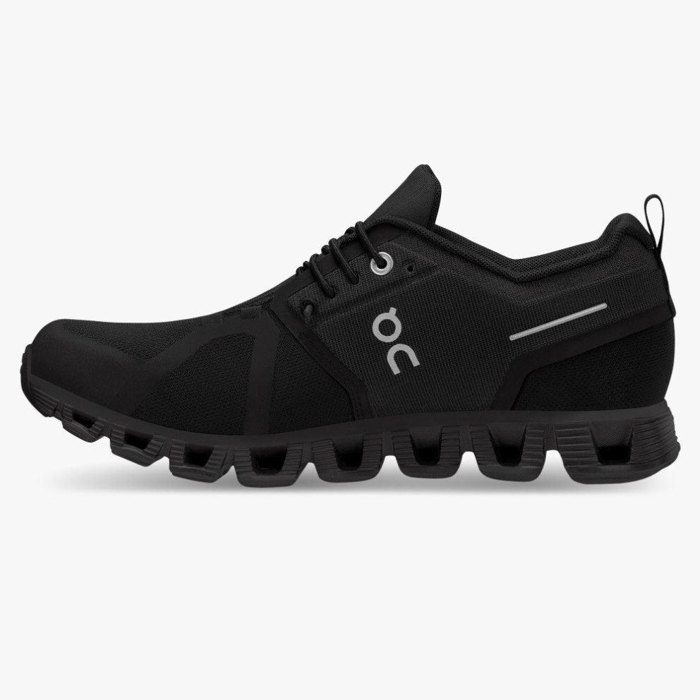 Women's On Cloud 5 Waterproof Sneakers Black | NZ-62378