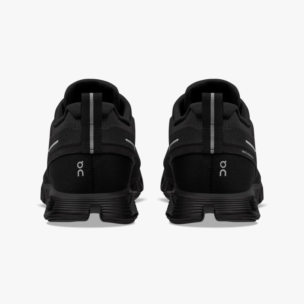 Women's On Cloud 5 Waterproof Sneakers Black | NZ-62378